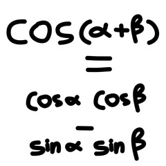 Handwritten Trigonometry Symbols in Black Charcoal