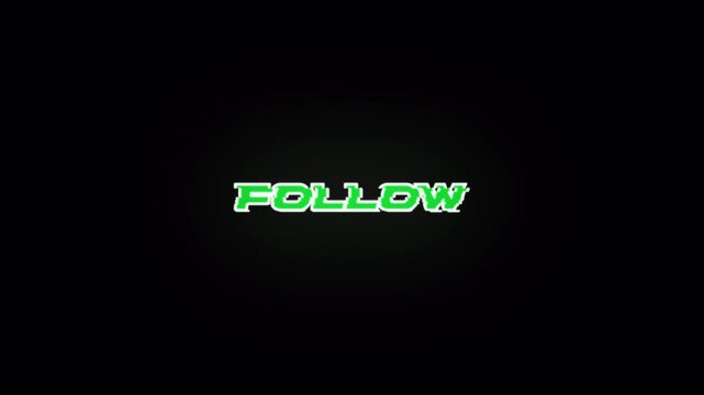 Futuristic Green Glitch Follow Text Transparent Animation