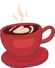 Hot coffee cup cute valentines cozy cafe sticker
