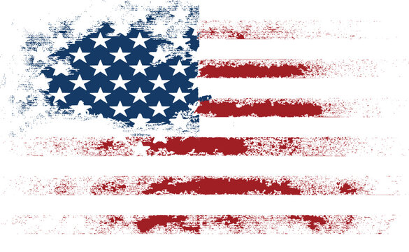 Grunge Style American Flag Illustration for Independence Day
