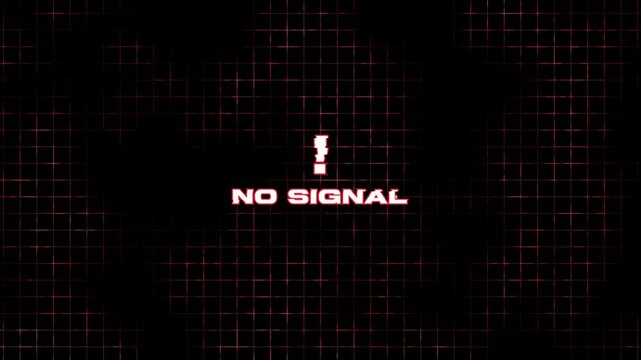 Futuristic Red Glitch No Signal Text Animation
