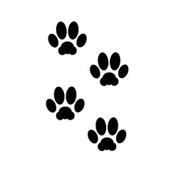 Fototapeta premium silhouette illustration of a black cat's footprint