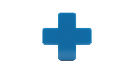 Obraz premium A blue cross on a white background