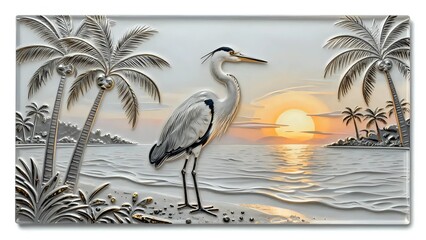 Obraz premium Heron on the beach I Wall Decor 