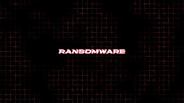 Futuristic Red Glitch Ransomware Text Animation