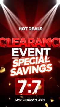 Golden Dollar Signs Floating Amidst Spotlight and Confetti Announcing Hot Deals and Special Savings