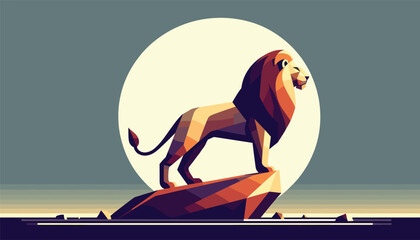 Minimalist Lion Vector Design