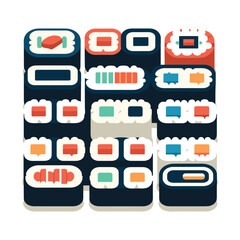 Sushi Rolls Vector Design