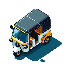 Tuk Tuk Top View Vector Design