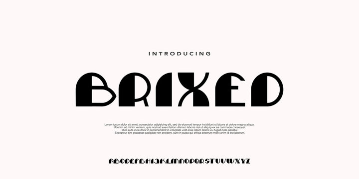 Brixed Font, A bold geometric sport display font with strong shapes, perfect for athletic branding and modern posters. vector design