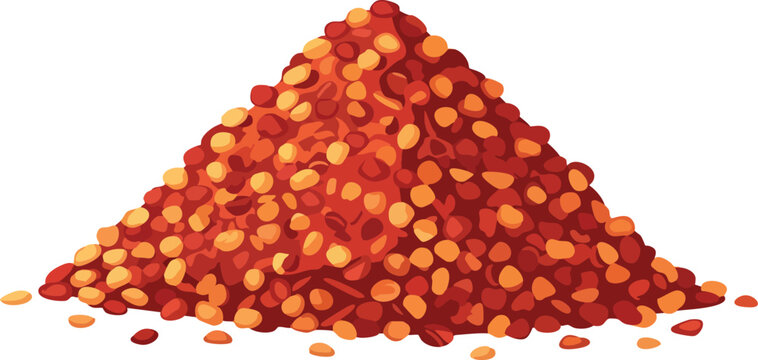 Pile of Red Pepper Flakes Illustration for Cooking
