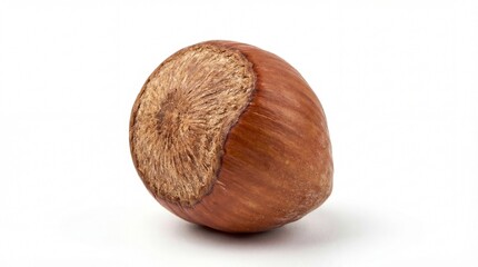 Hazelnut natural brown texture in soft studio lighting on white background for food photography