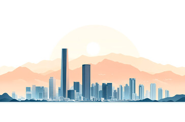 Obraz premium Sunrise Skyline Cityscape of Modern Architecture