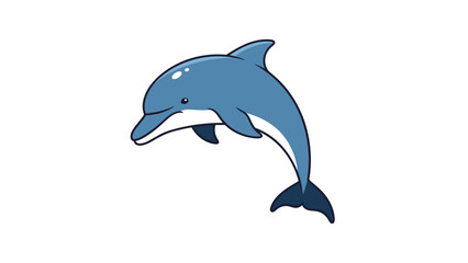 Fototapeta premium Cartoon dolphin jumping out water.