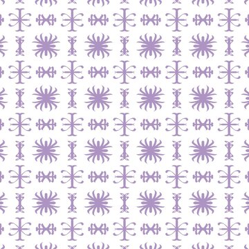 seamless pattern with set of vector flowers