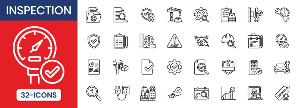 Inspection Quality Check Audit Approval Icons