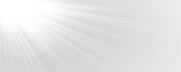 White glowing starburst shines with sparkling rays and soft lens flare effect. Sunlight reflections enhance the bright atmosphere. Ideal PNG for light overlays and postcards.