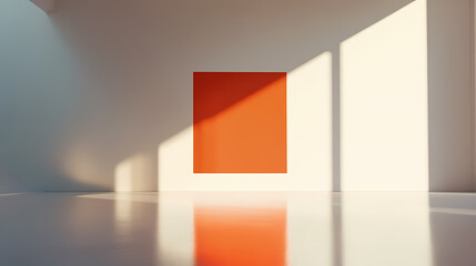 Obraz premium Modern Minimalist Interior Design with Orange Accent