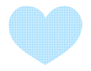 チェック柄ハートのシンプルなフレーム素材　青