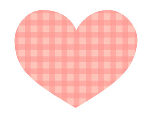 チェック柄ハートのシンプルなフレーム素材　赤