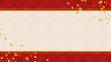 金箔の舞い散る和風のかっこいい背景装飾イラスト　切箔　フレーム　コピースペース