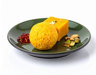 Traditional indian Sweets laddu and mysore pak