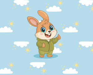 Elegant Vertical Easter Banner with Bunny Chicks and Nest Design