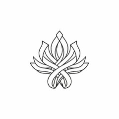 Fototapeta premium Elegant Abstract Floral Design Symbol.