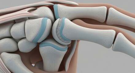 Obraz premium Detailed 3D Render of Human Wrist Joint.