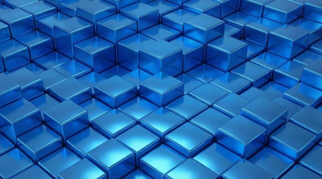 Abstract Blue Cube Pattern. Concept featuring blue, cubes, 3d, abstract, pattern.