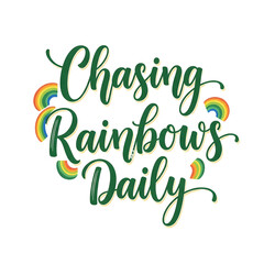 Obraz premium Hand lettered rainbow quote isolated on transparent background