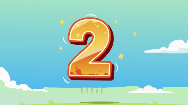 Countdown 1 to 11, cartoon style one to eleven count-downing  