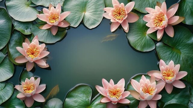 water lily with water space for text in the center video