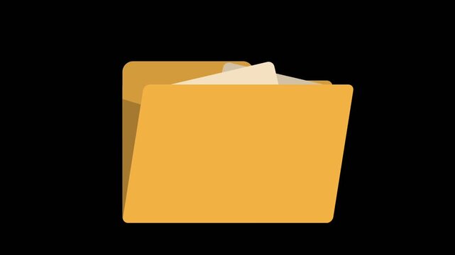 animated motion concept of document archive or file folder