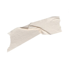 Naklejka premium Diagonal piece of creased masking tape with jagged edges and paper texture isolated on a solid black background