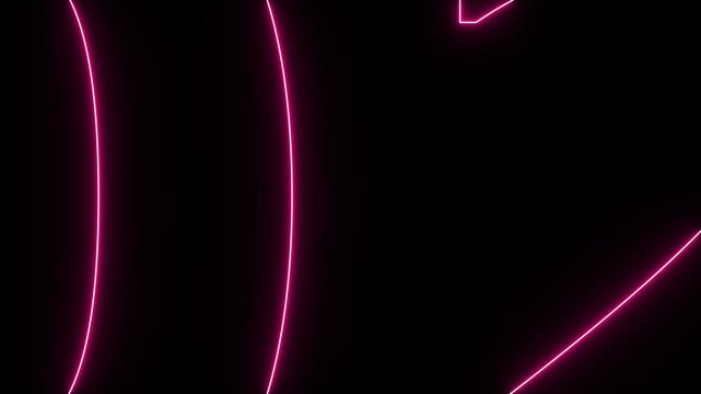 Vibrant Neon Pink Outline of the Number Four Digit Glowing Against a Deep Black Background With Smooth Curves and Sharp Angles Keywords: 04, four, number, digit, numeral, counting