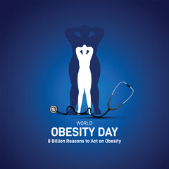 world obesity day 2026. world obesity day concept poster, banner, social media post, postcard, background, backdrop, template, greetings card, web banner, cover vector design etc. © MstMouluda