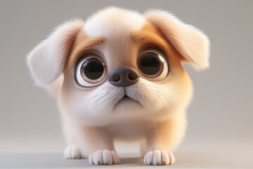 Adorable Cartoon Puppy with Big Eyes.