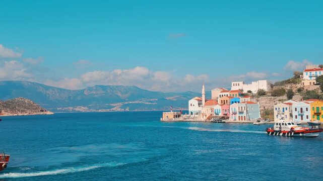 A scenic view in Kastellorizo Island. Kastellorizo is a popular tourist destination in Greece.