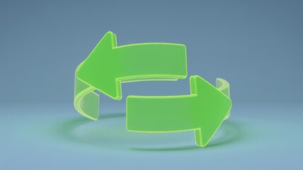Green arrows forming a circular motion with modern design