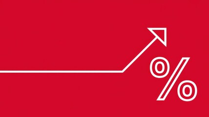 Increasing percentage growth chart with upward trend arrow