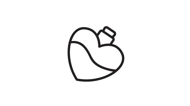 Heart Potion Animated Outline Icon for Game UI & Fantasy Interface