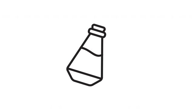 Magic Potion Bottle Animated Outline Icon for Game UI & Fantasy Interface