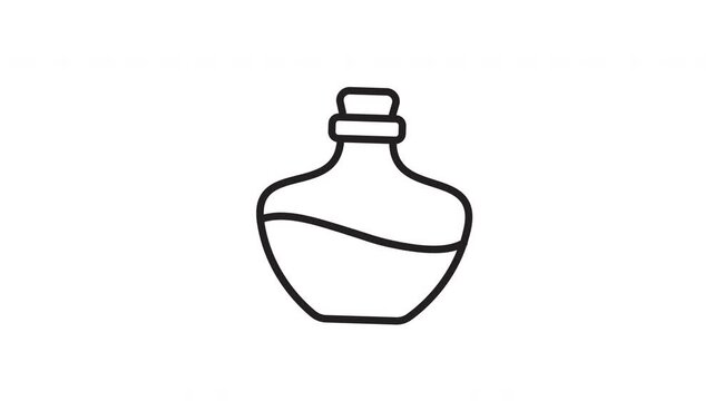 Magic Potion Bottle Animated Outline Icon for Game UI & Fantasy Interface