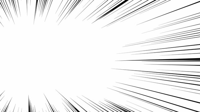 Manga Speed Lines from Right with Large Copy Space on Left
