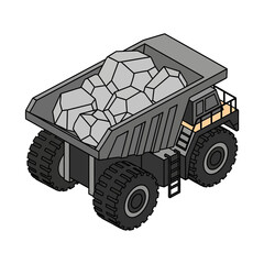 Heavy Duty Mining Dump Truck with Rocks. © Dan