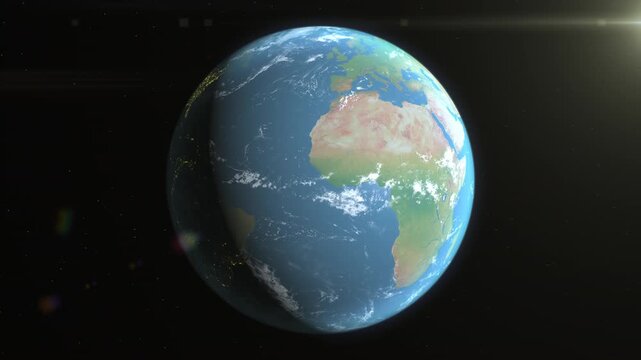 Location and map of Hungary on the surface of the earth at day.