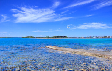 Salento seascape with the Isola Grande near town of Porto Cesareo, Apulia region in southern Italy.