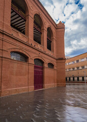 Historic Facade of M&aacute;laga Bullring with Arched Details