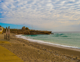 Nerja Beach Fishing Rods Panorama